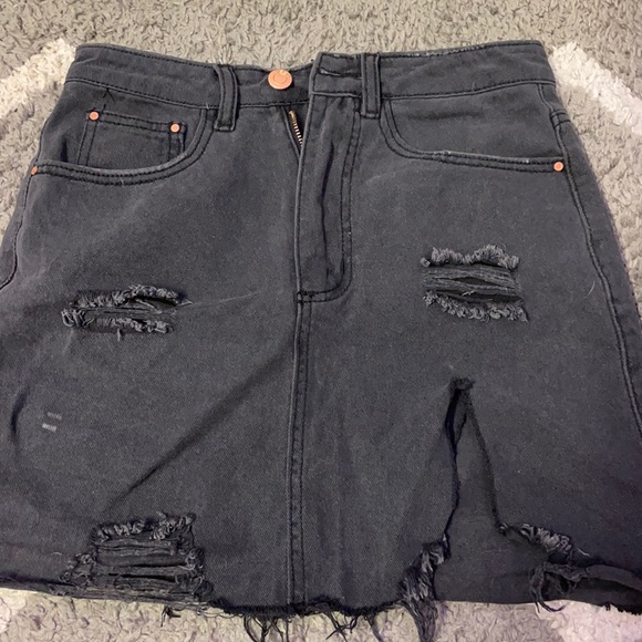 Denim Ripped Skirt | Poshmark